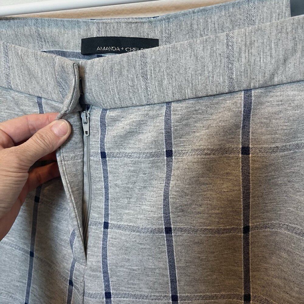 Amanda +Chelsea Women Alex Pant Modern Fit Straight Ankle Size 20W Stretch Plaid - Picture 6 of 12